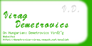 virag demetrovics business card